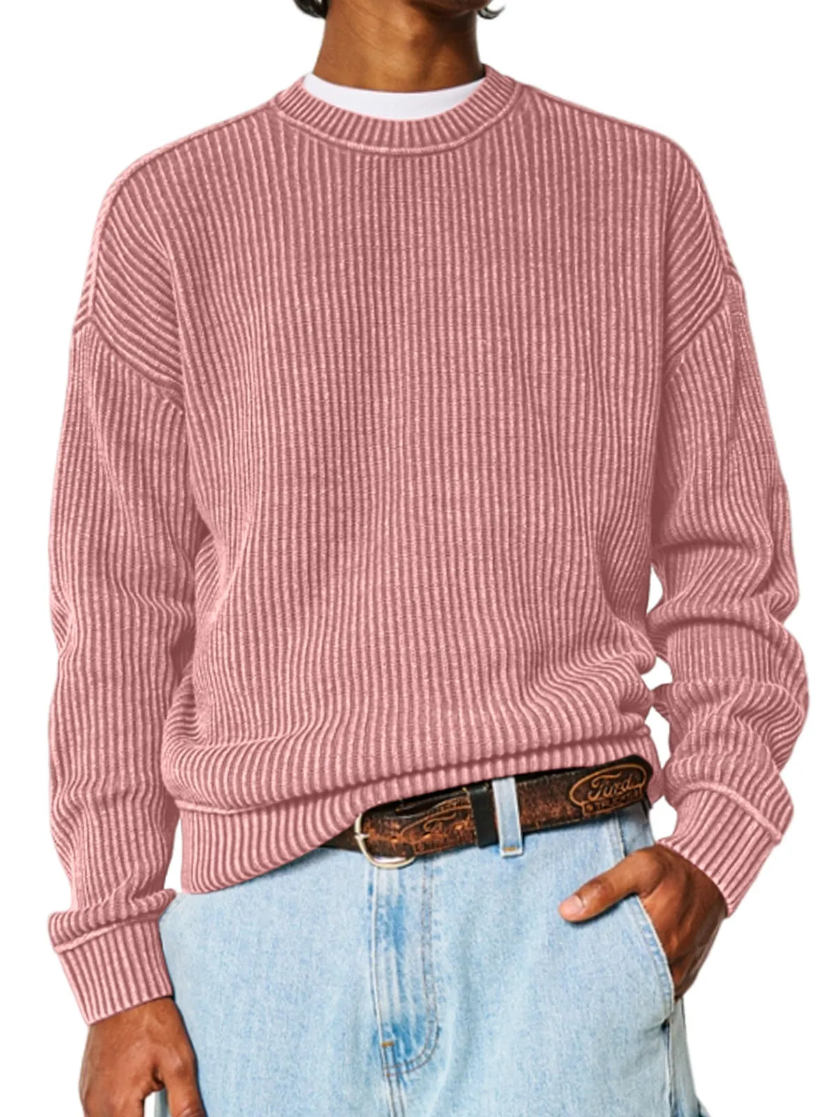 Men's Everyday Solid Color Crew Neck Sweater