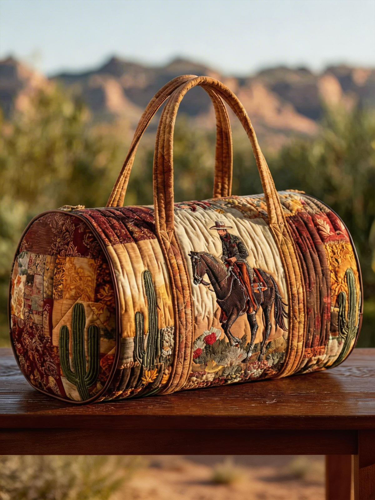 Western Countryside Quilted Travel Bag