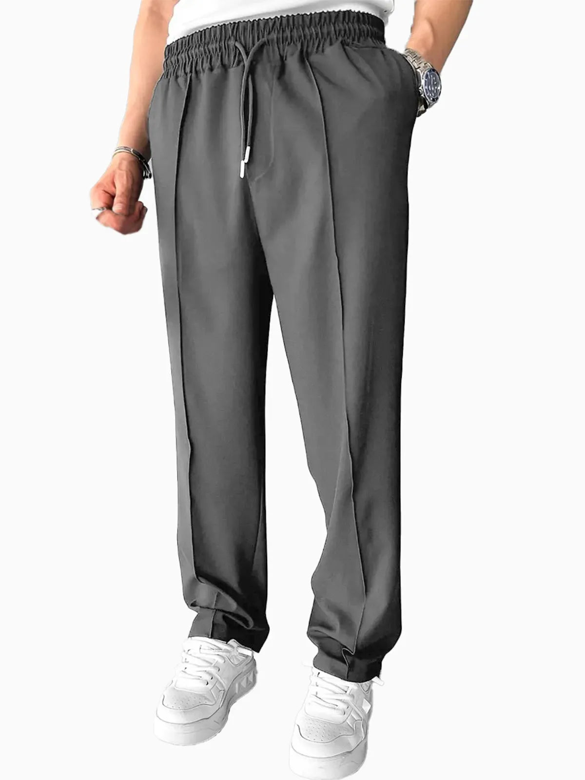 Men's Casual Trousers Elastic Straight Trousers
