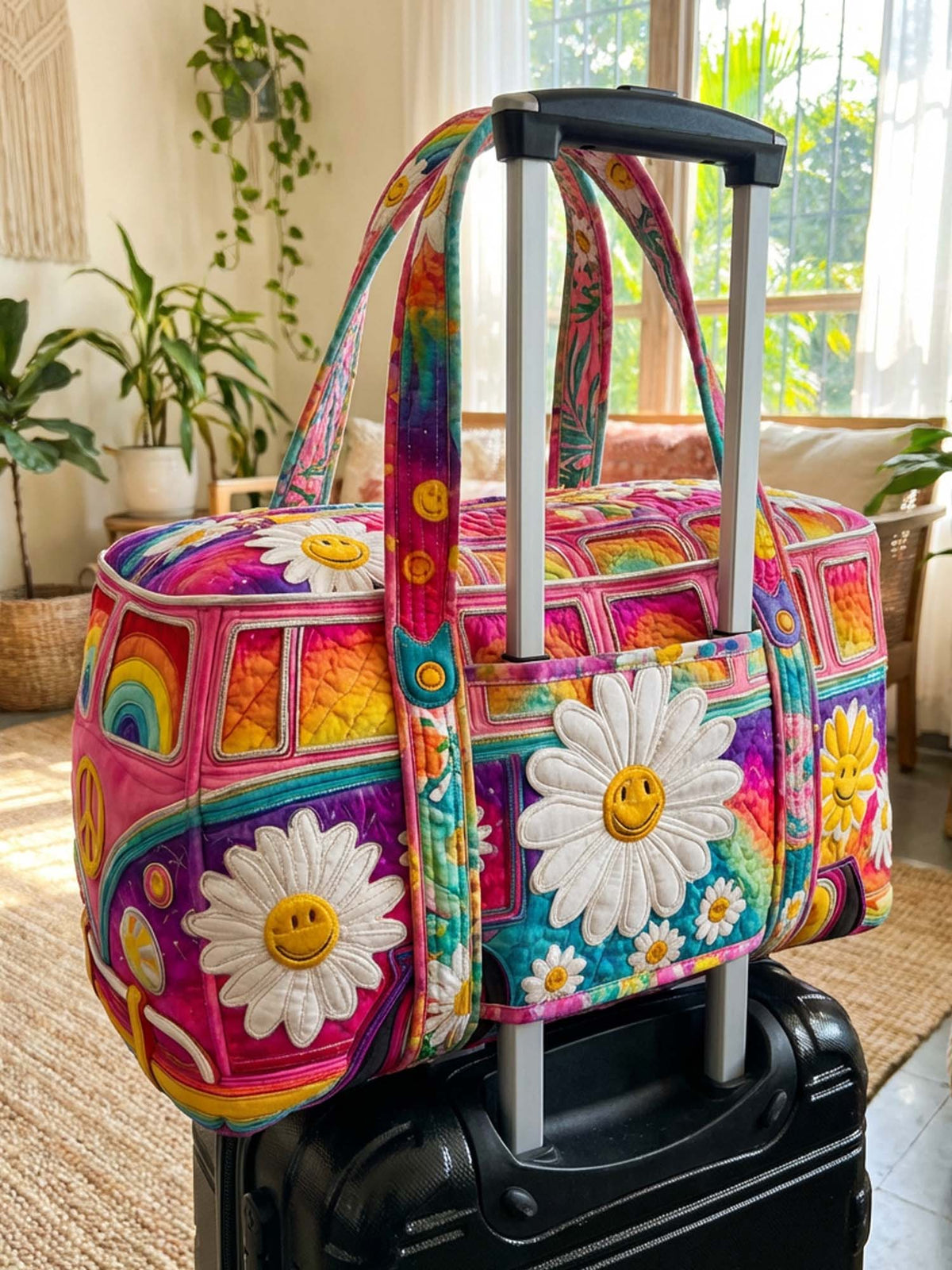 Hippie Van Quilted Weekender Bag With Trolley Sleeve