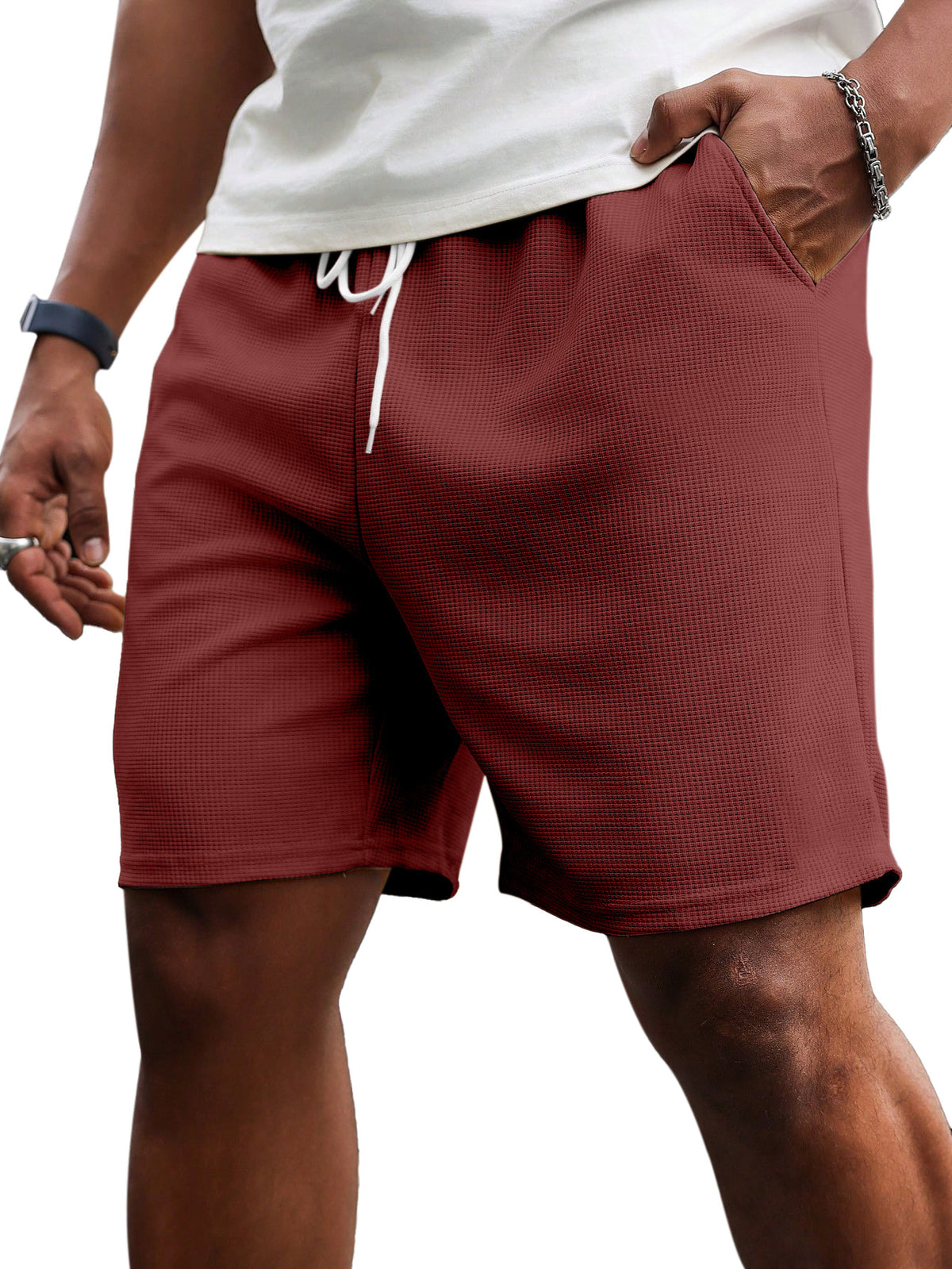 Men's Casual Simple Waffle Shorts