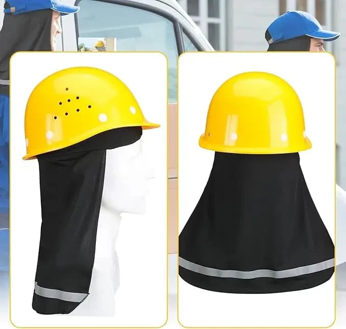 4 Pieces Hard Hat Sun Shade with Neck Flap – Cooling Skull Cap for Outdoor Work, Fishing & Hiking