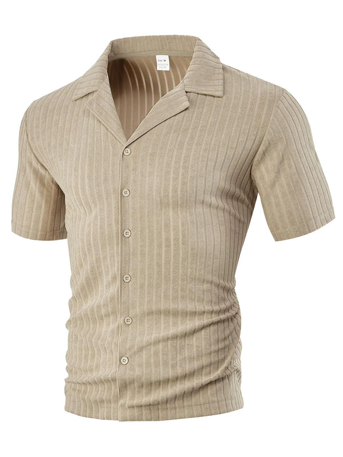 Men's Casual Solid Color Jacquard Short-sleeved Cardigan