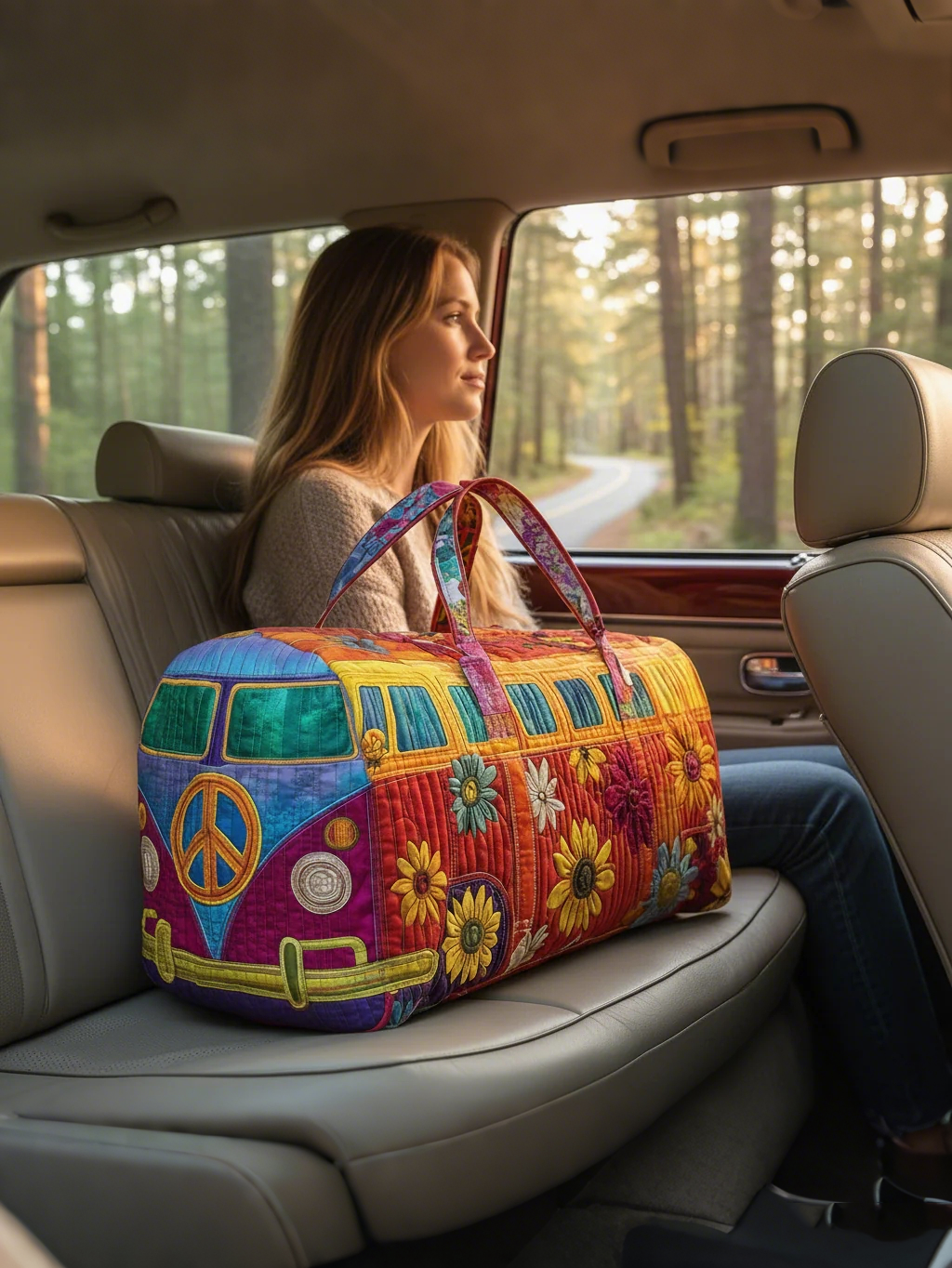 Hippie Van Quilted Duffle Bag