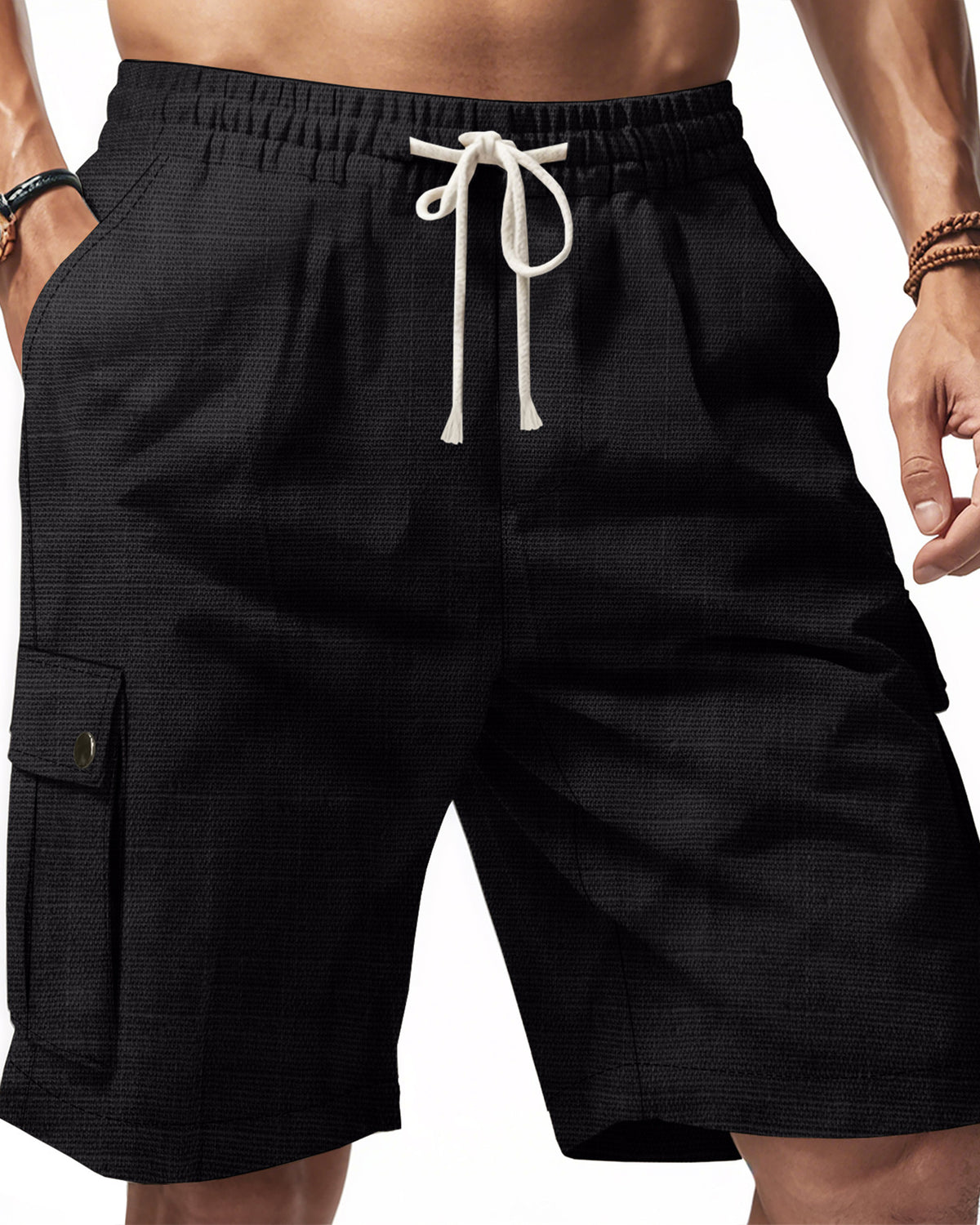 Men's Slub Linen Beach Shorts