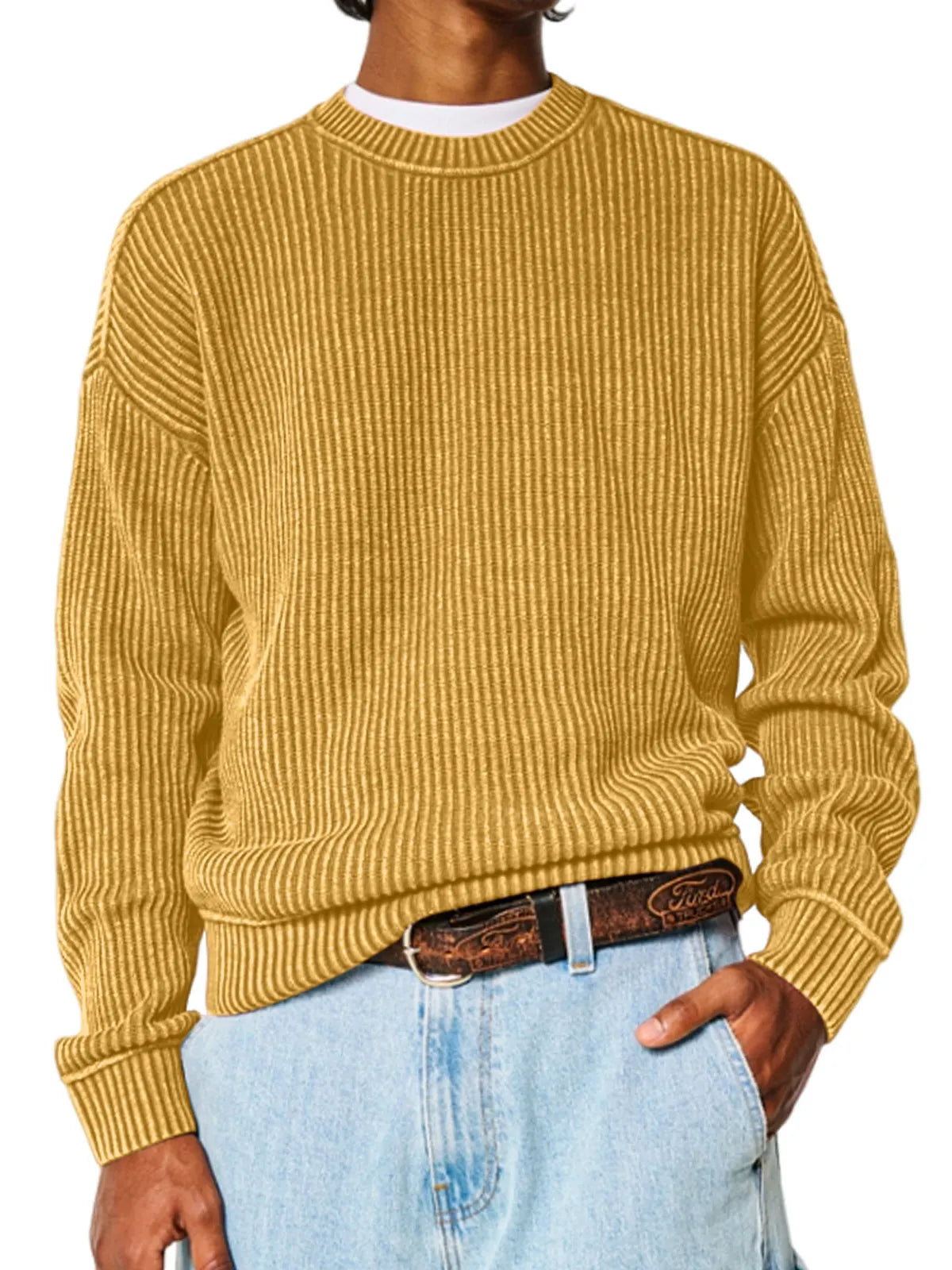 Men's Everyday Solid Color Crew Neck Sweater
