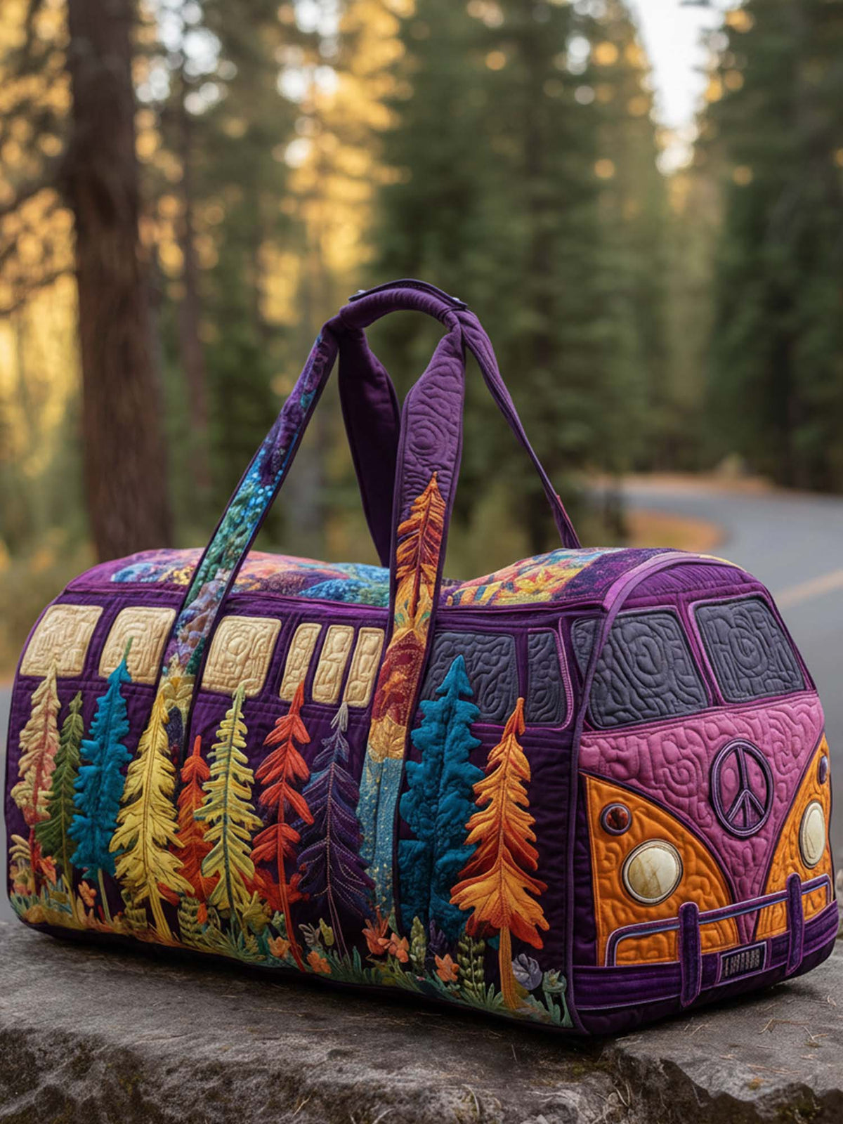 Hippie Van Quilted Duffle Bag