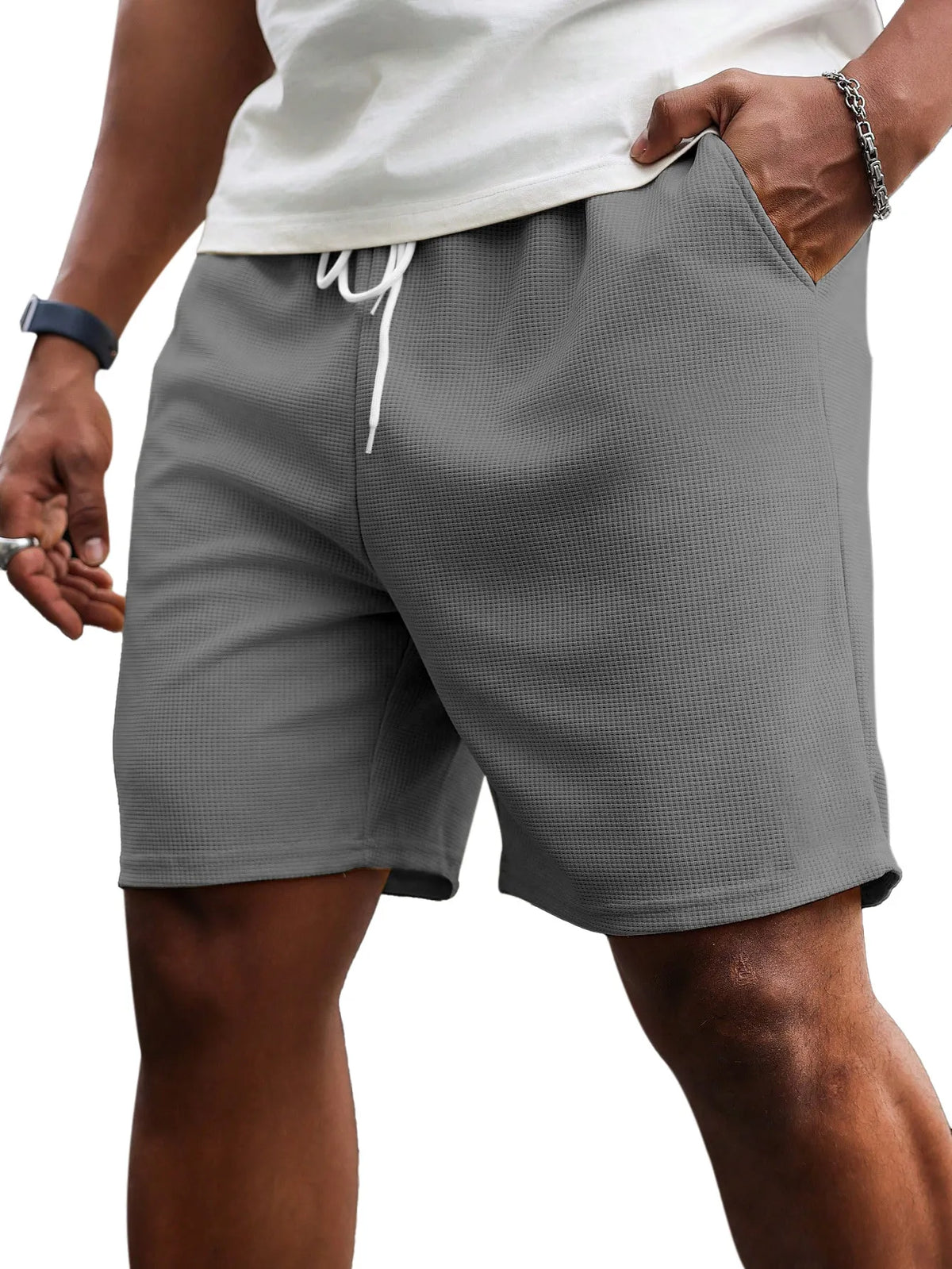 Men's Casual Simple Waffle Shorts