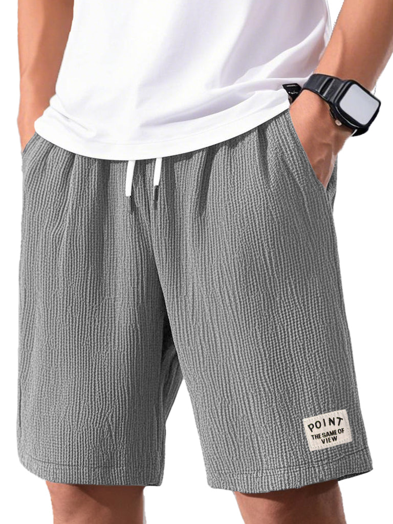 Men's Fashion Casual Short-sleeved Pleated Fabric Shorts