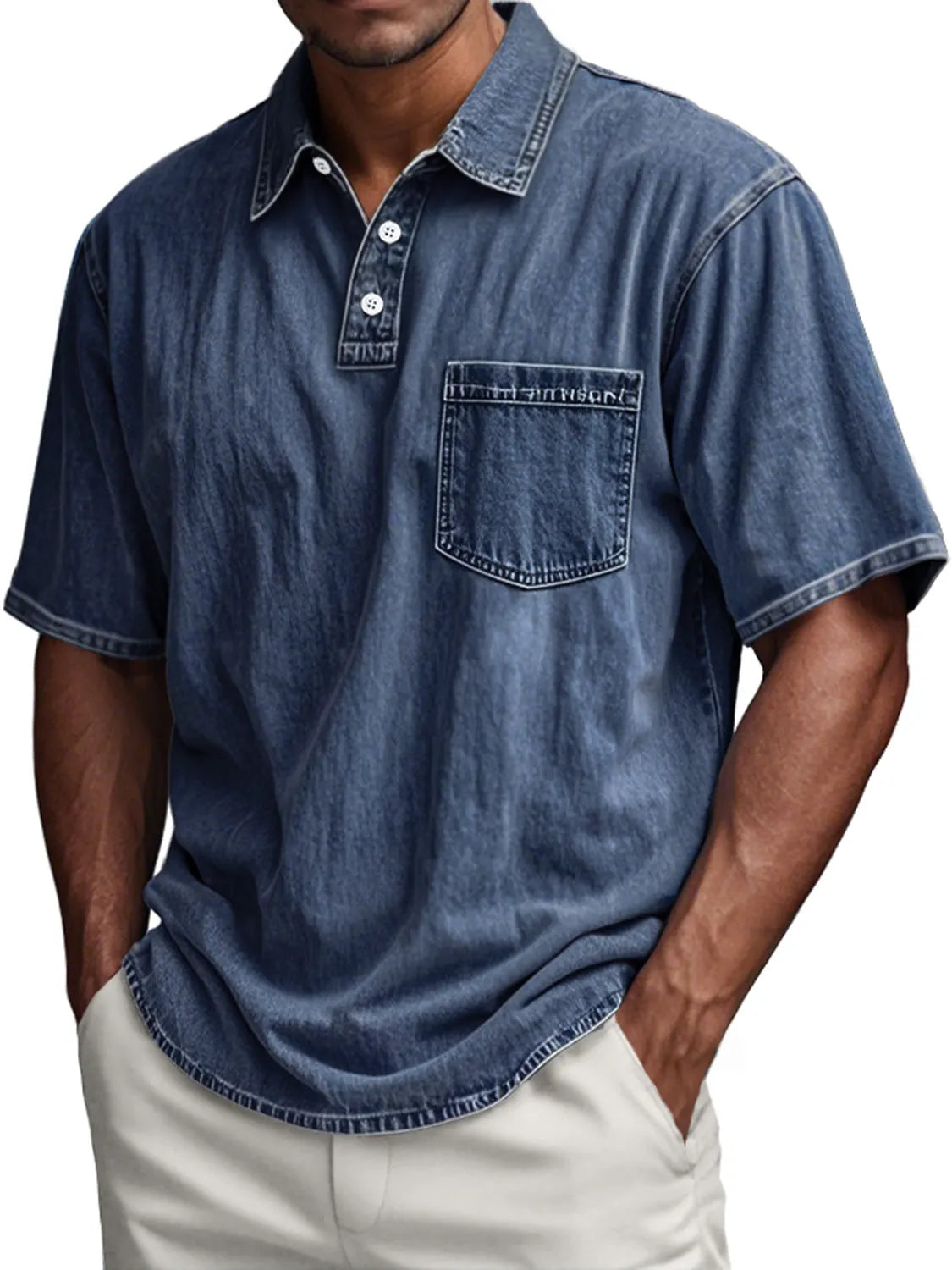 Men's Retro Everyday Casual Pocket Lapel Short-sleeved Polo Shirt