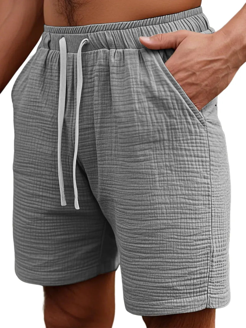 Men's Simple Daily Loose Pleated Texture Pocket Shorts
