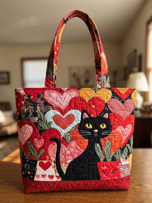 Hearts And Hummingbirds Quilted Tote Bag