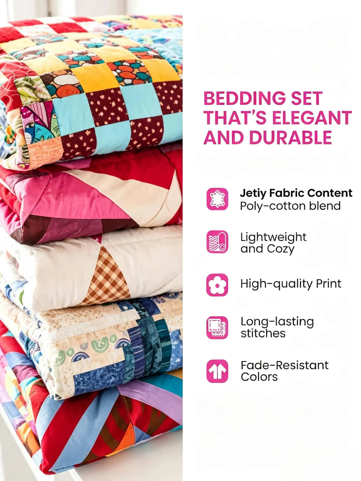 Patchwork Pumpkin 3‐Piece Quilted Bedding Set