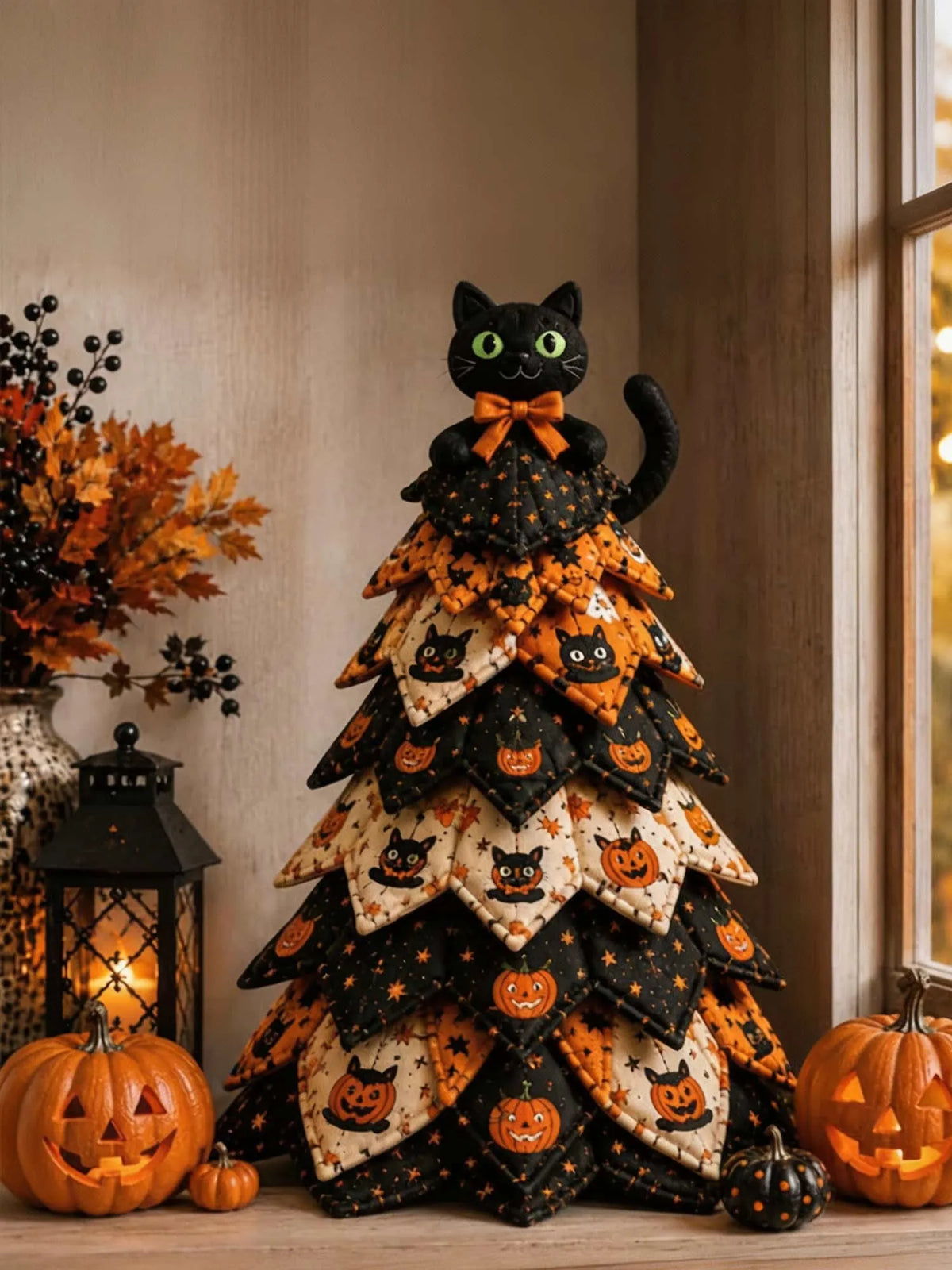 DIY Quilted Halloween Tree Craft Kit Style B