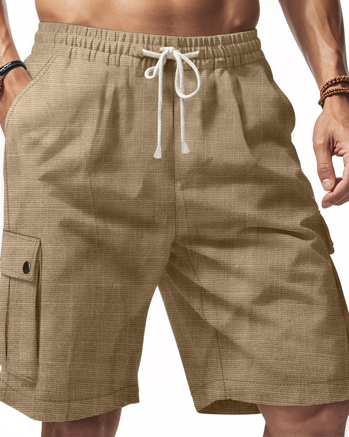 Men's Slub Linen Beach Shorts