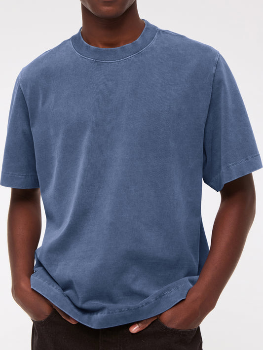 Men's 260g Pure Cotton Vintage Distressed Short-sleeved T-shirt