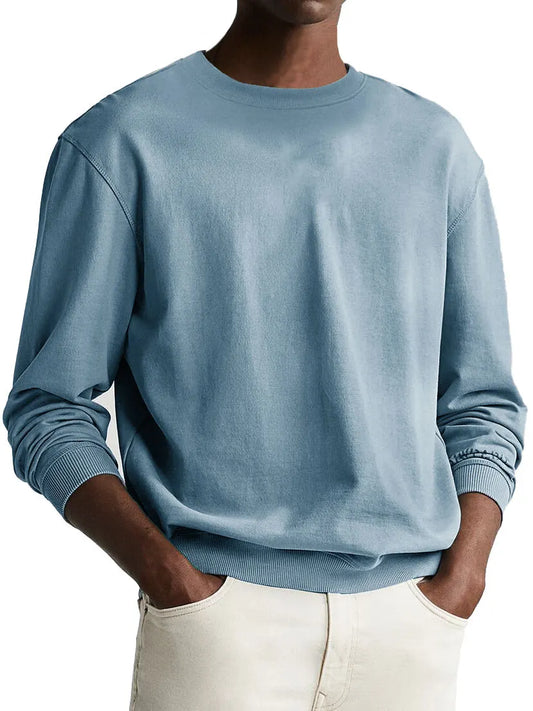 Men's Fashion Retro Round Neck Long Sleeve Sweatshirt