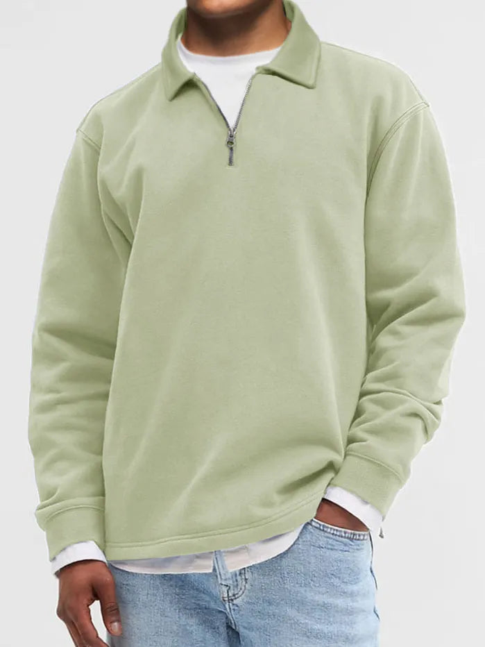 Men's Fashion Vintage Lapel Long Sleeve Polo Shirt