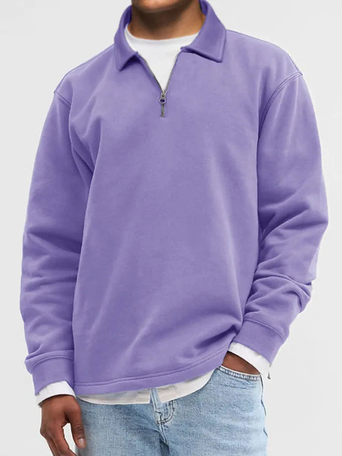 Men's Fashion Vintage Lapel Long Sleeve Polo Shirt