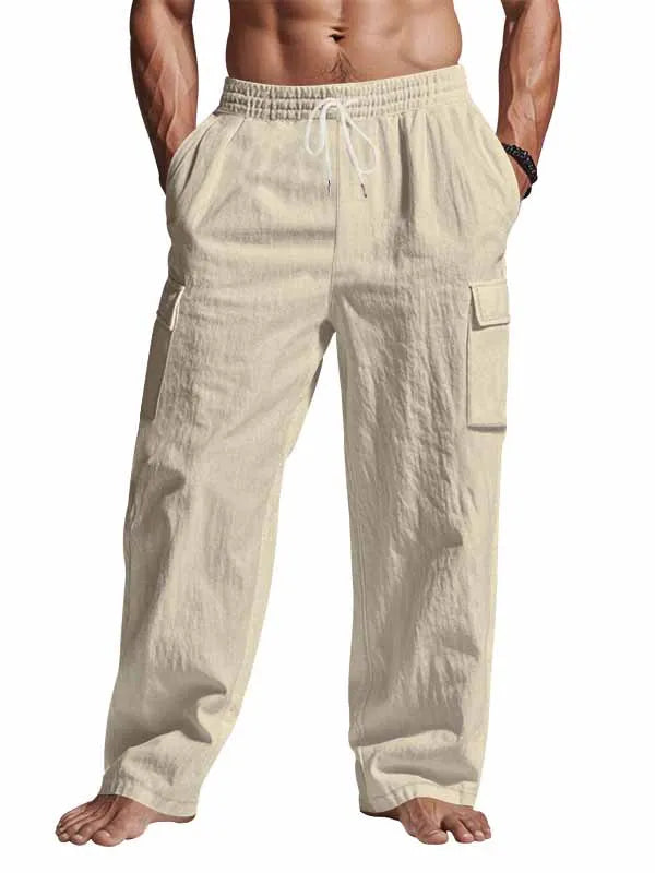 Men's Fashionable Casual Workwear Linen Fabric Trousers