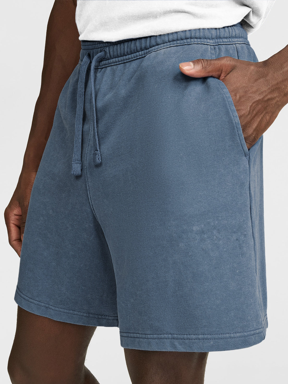 Men's Distressed Vintage Casual Dyed Textured Shorts With Side Pockets