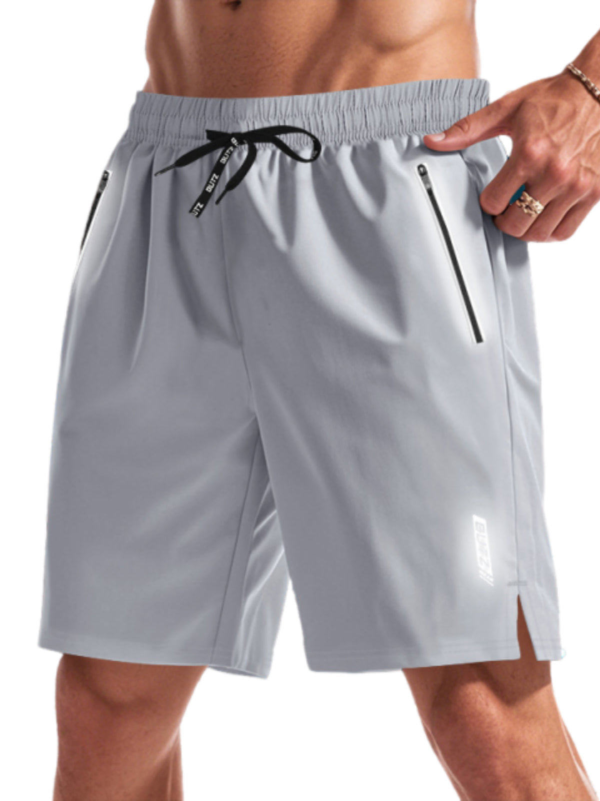 Men's Luminous Functional Quick-Drying Loose Beach Sports Casual Shorts with Side Pockets