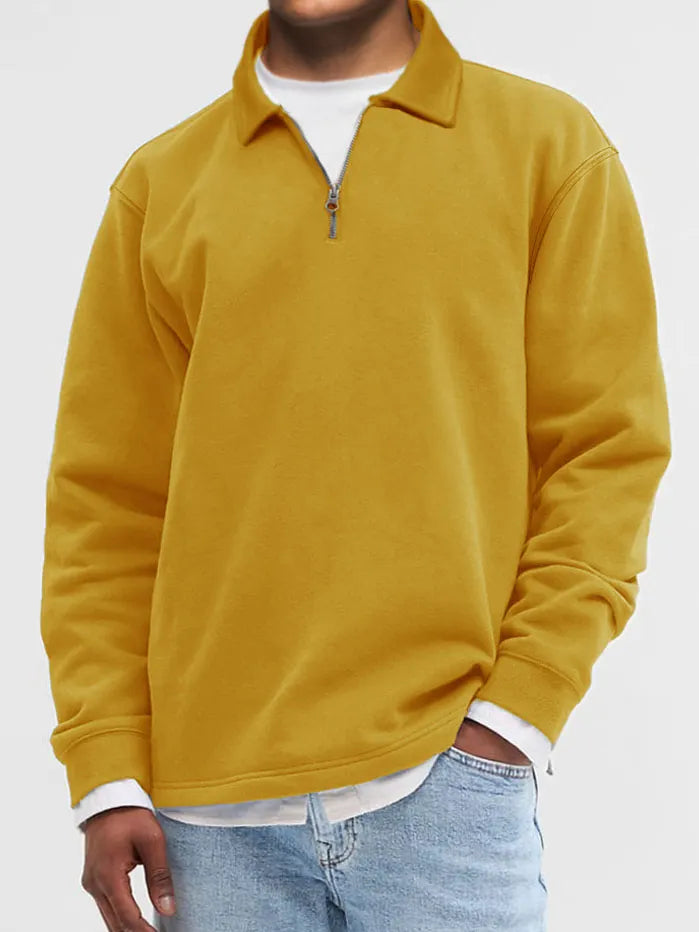 Men's Fashion Vintage Lapel Long Sleeve Polo Shirt