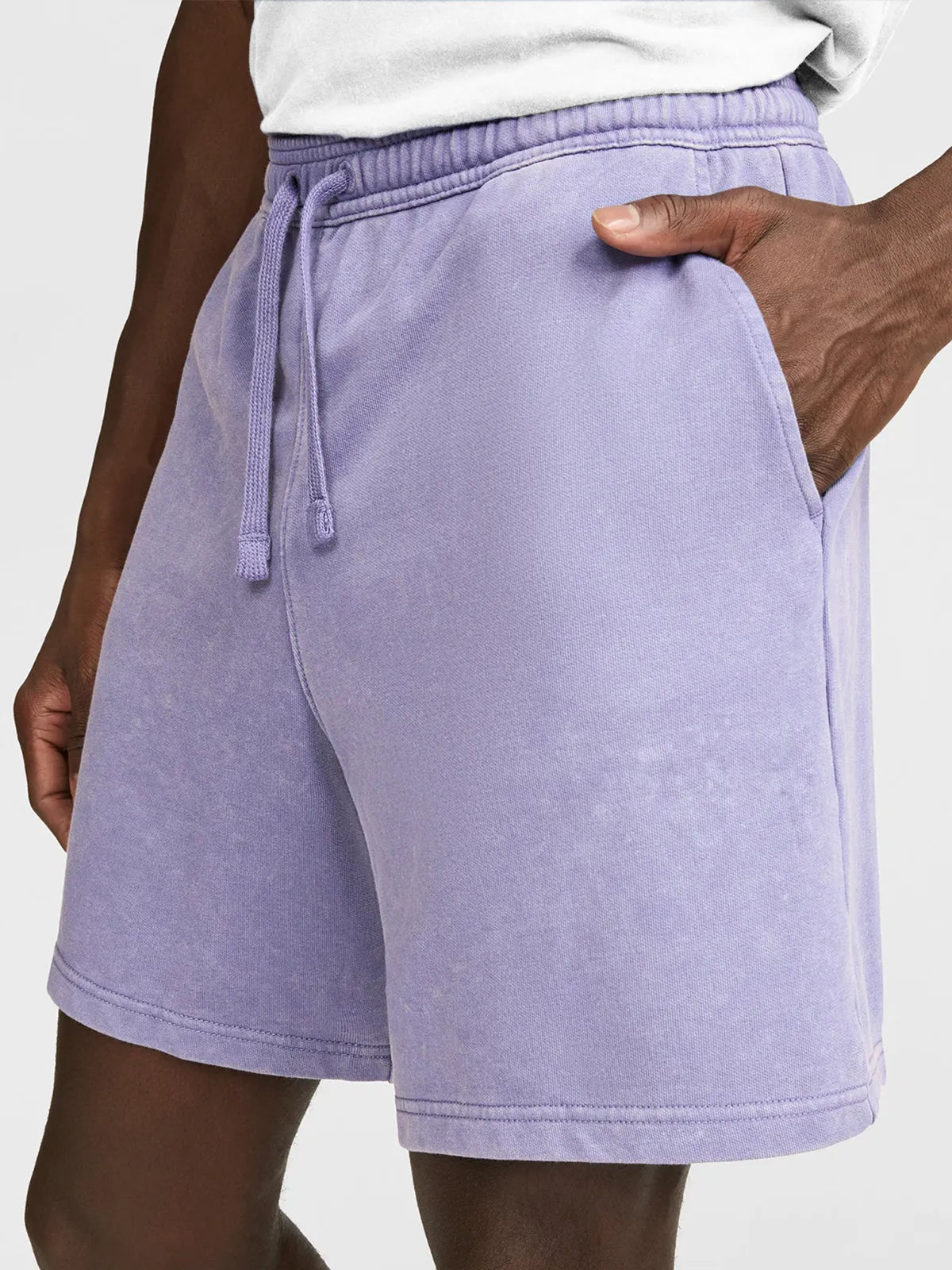 Men's Distressed Vintage Casual Dyed Textured Shorts With Side Pockets