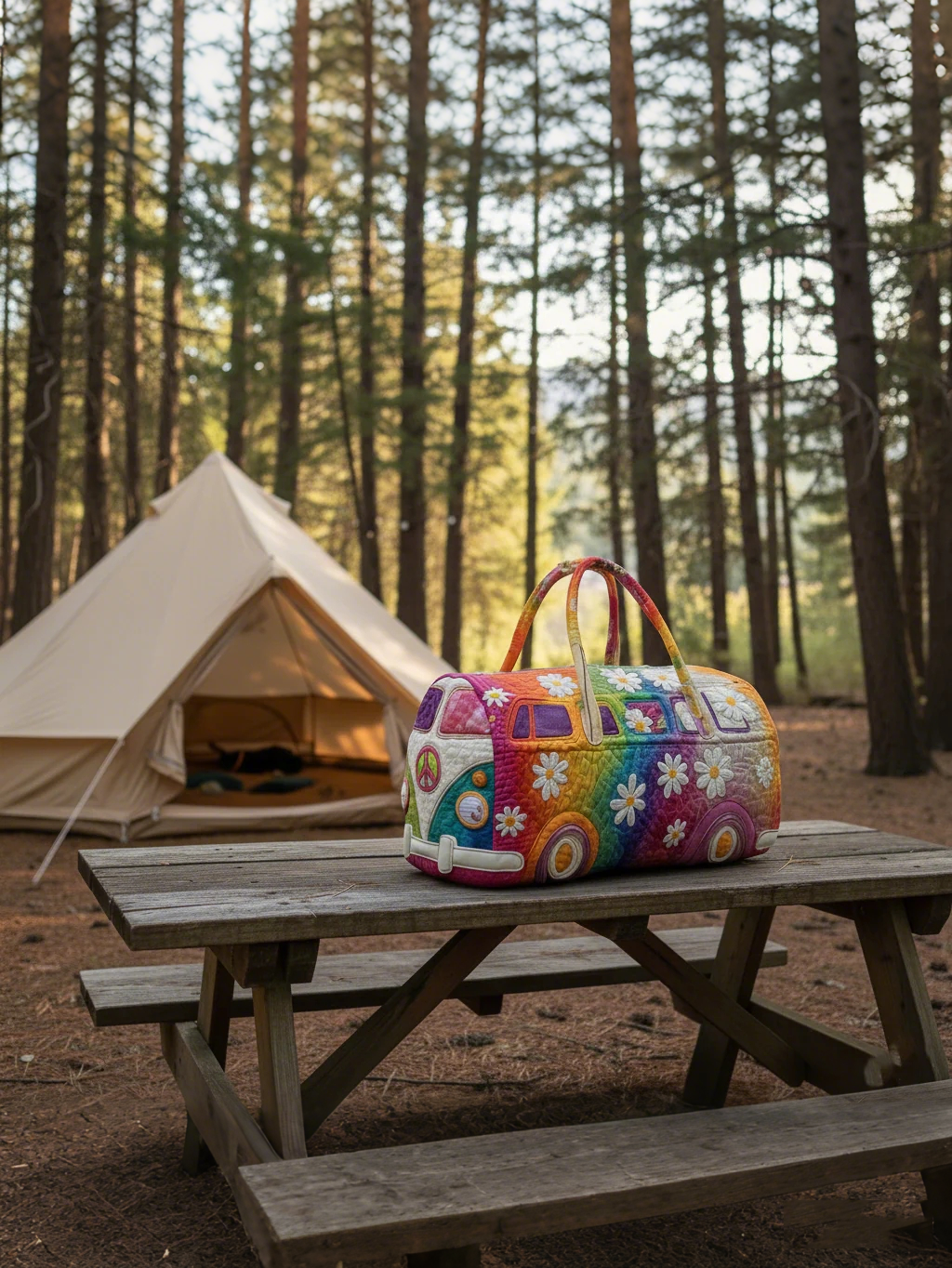 Hippie Journey Quilted Duffle Bag