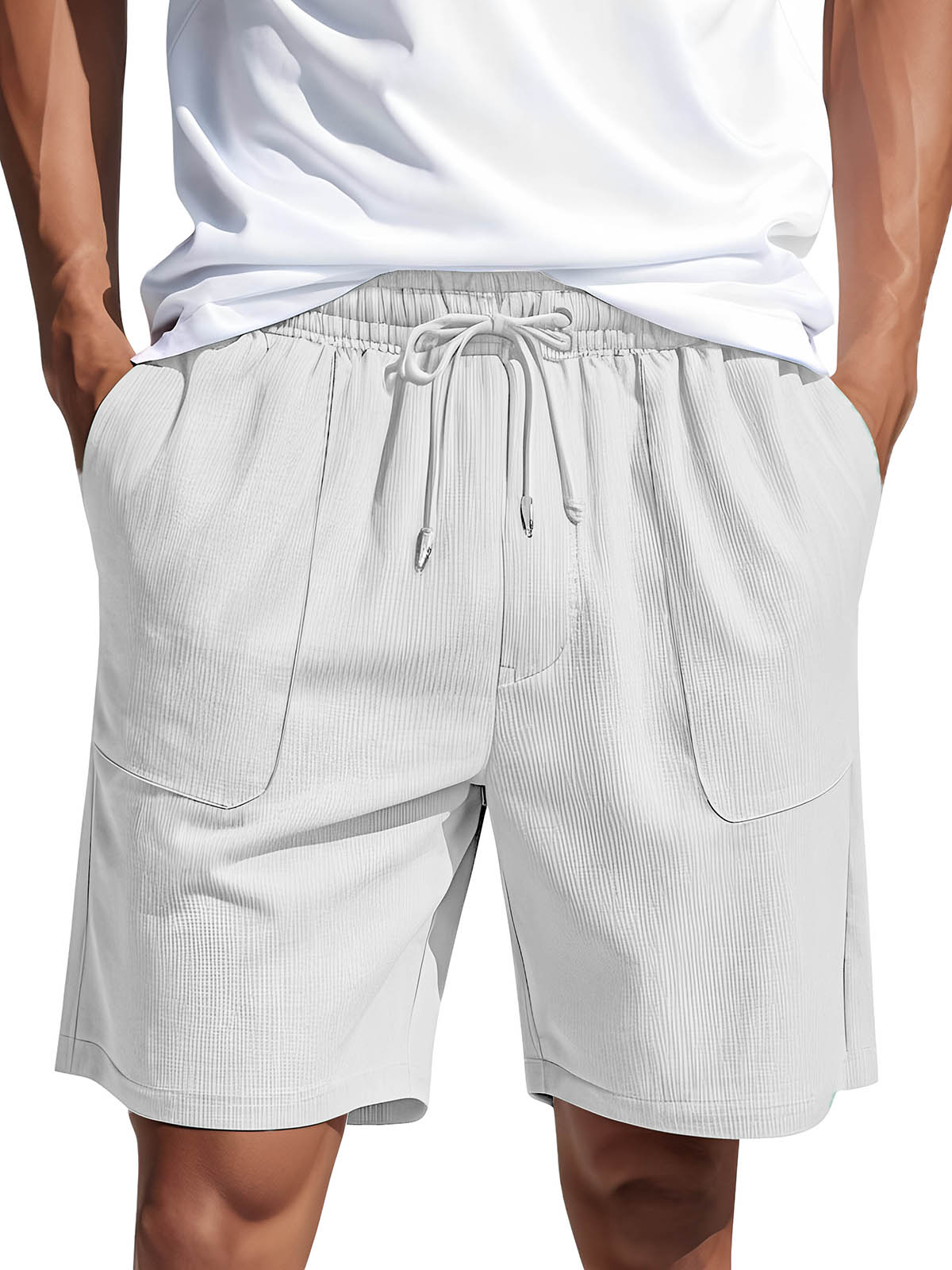 Men's Fashion Casual Corduroy Pocket Lace-up Shorts