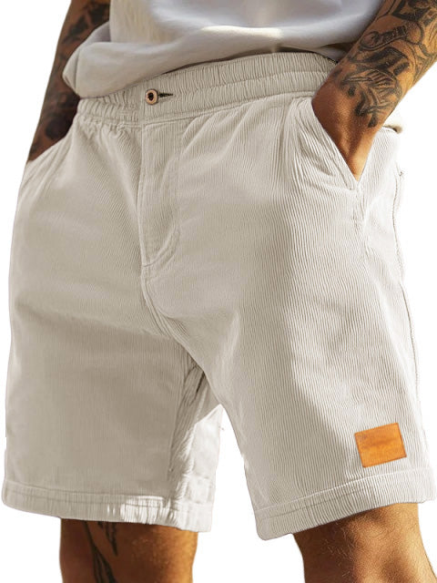Men's Fashion Elastic Waist Embroidered Logo Shorts