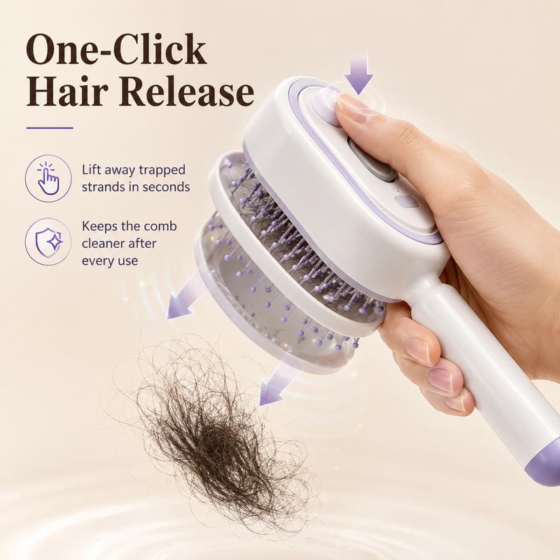 ⏳LAST DAY SALE 50% OFF🎉💕Electric Spray Air Cushion Massage Comb 💨| Detangle, Moisturize💧 & Red Light Therapy