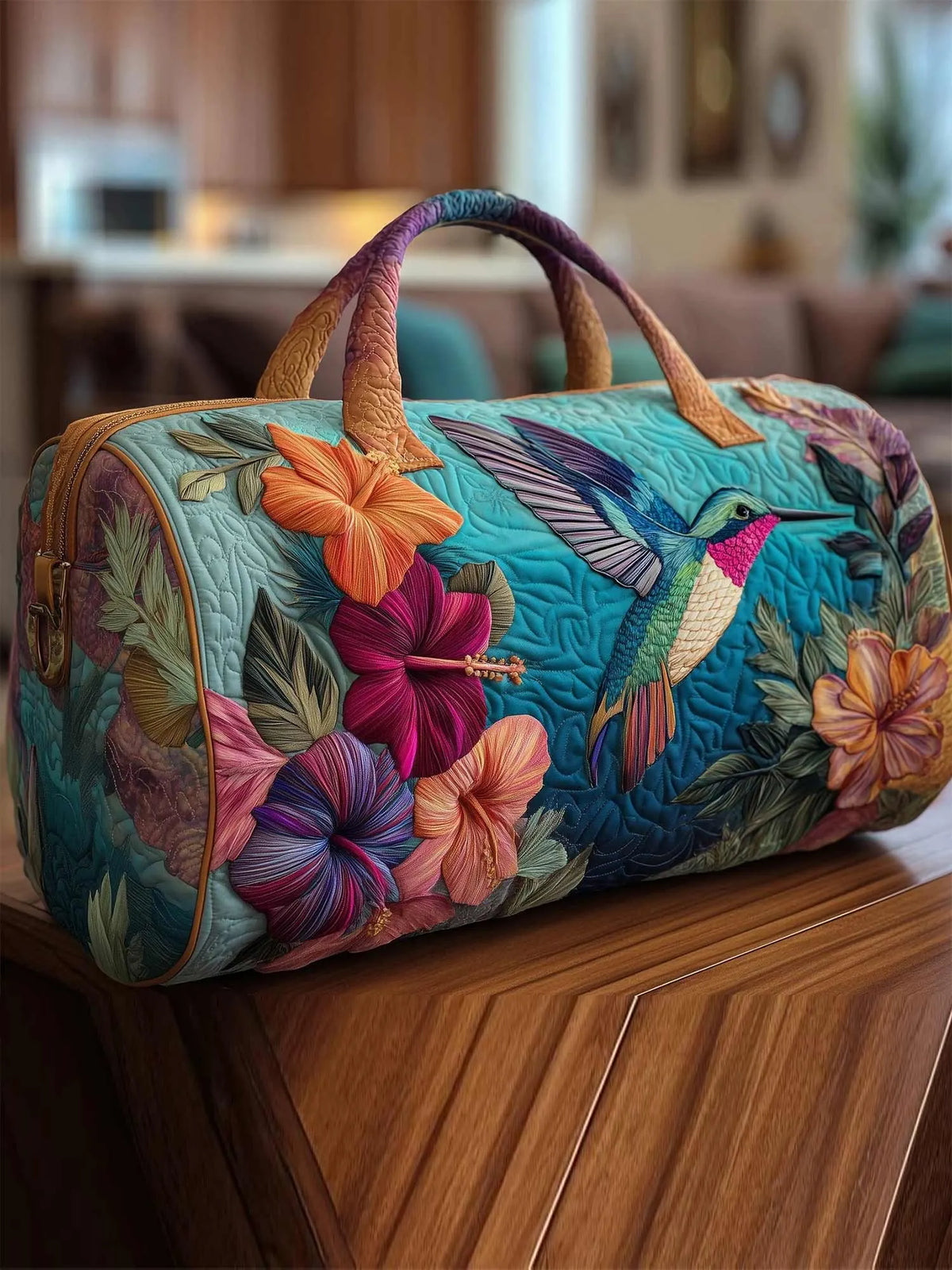 Hummingbird Quilted Duffle Bag