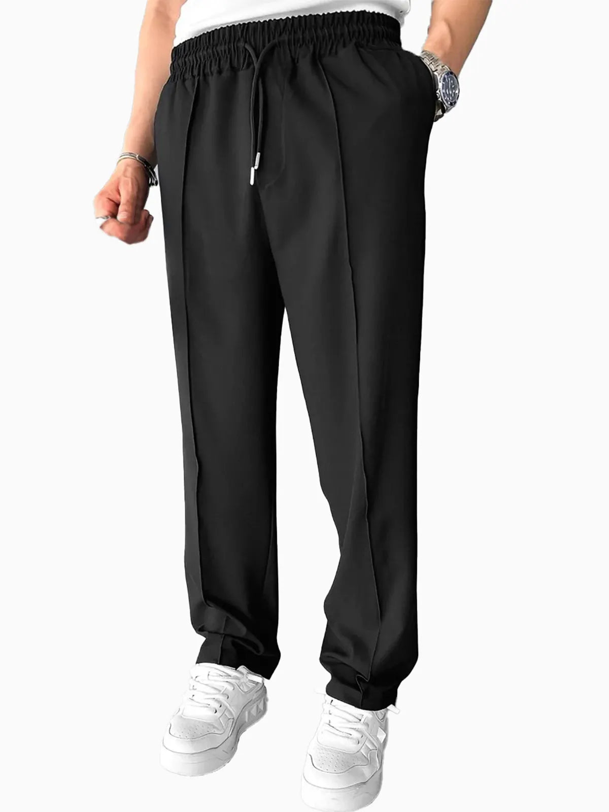 Men's Casual Trousers Elastic Straight Trousers
