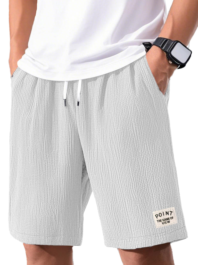 Men's Fashion Casual Short-sleeved Pleated Fabric Shorts