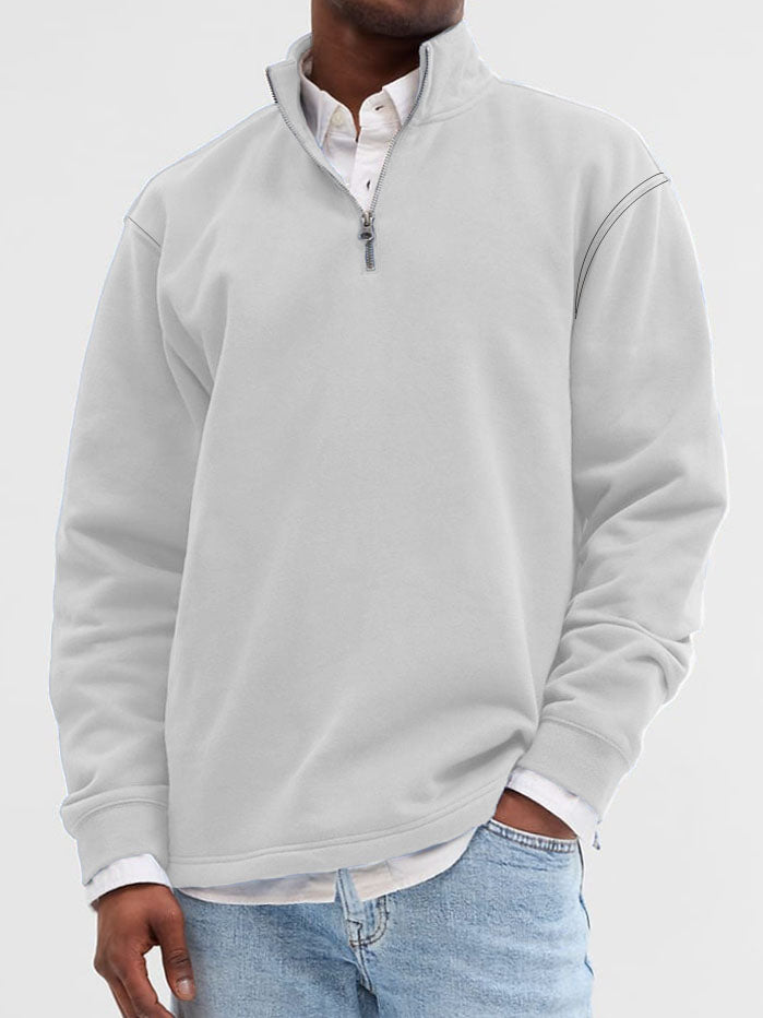Men's Fashionable Casual Zipper Polo Shirt