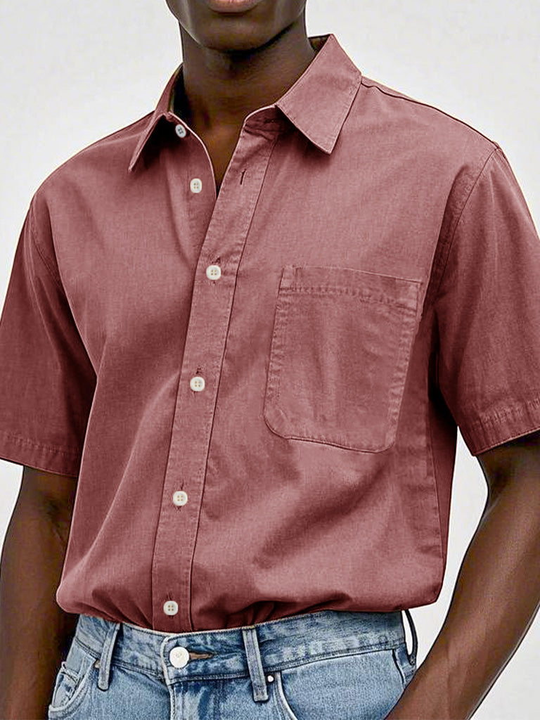 Men's Fashion Casual Retro Pure Cotton Lapel Shirts