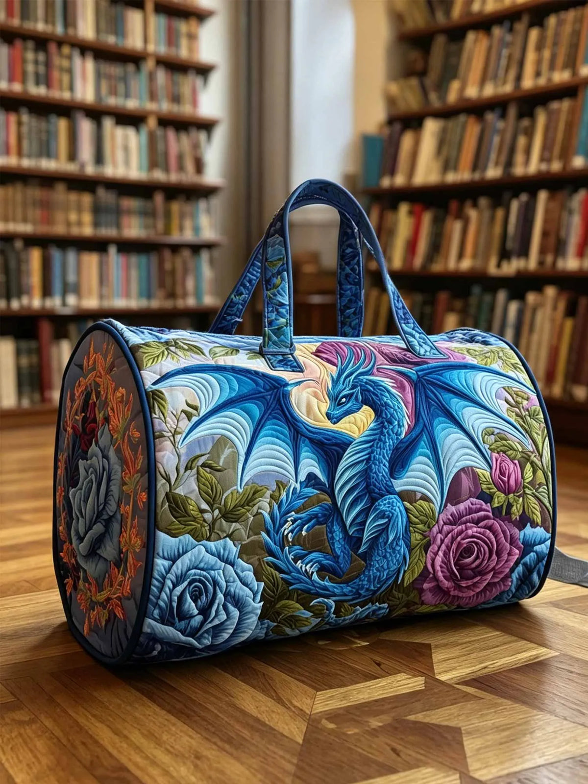 Blue Dragon Quilted Duffle Bag