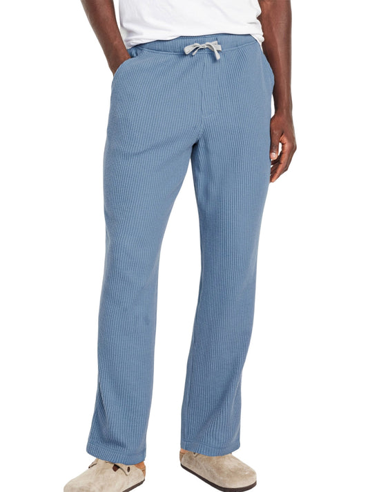 Men's Everyday Solid Color Loose Waffle Comfort Trousers