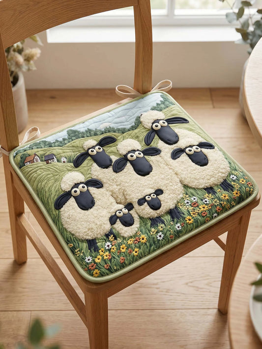 Little Sheep Quilted Chair Cushion