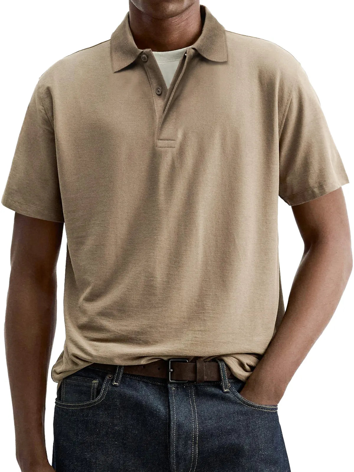 Men's Everyday Comfort Lapel Button-Down Short Sleeve POLO Shirt