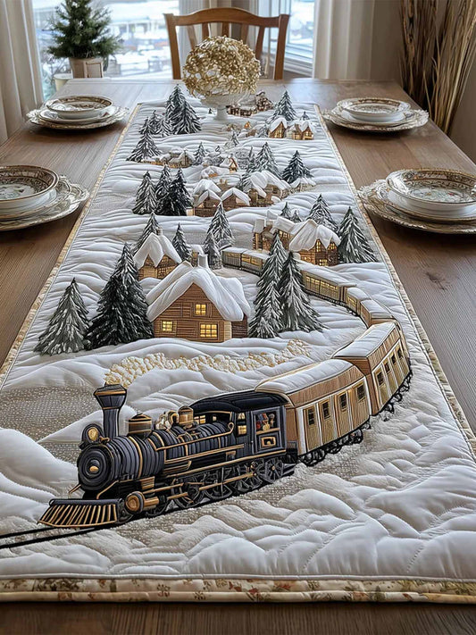 Frost Rail Whispers Quilted Table Runner