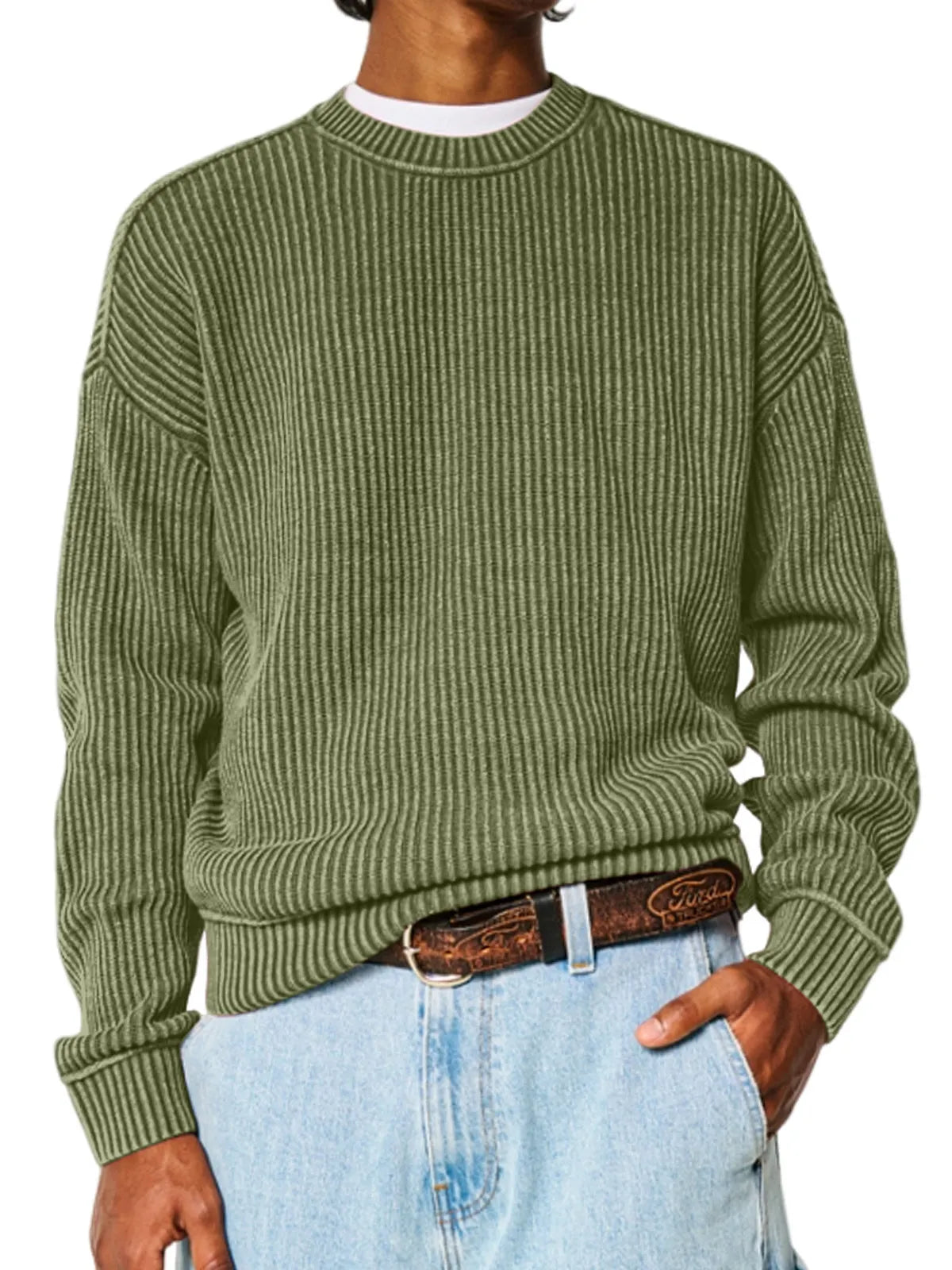 Men's Everyday Solid Color Crew Neck Sweater