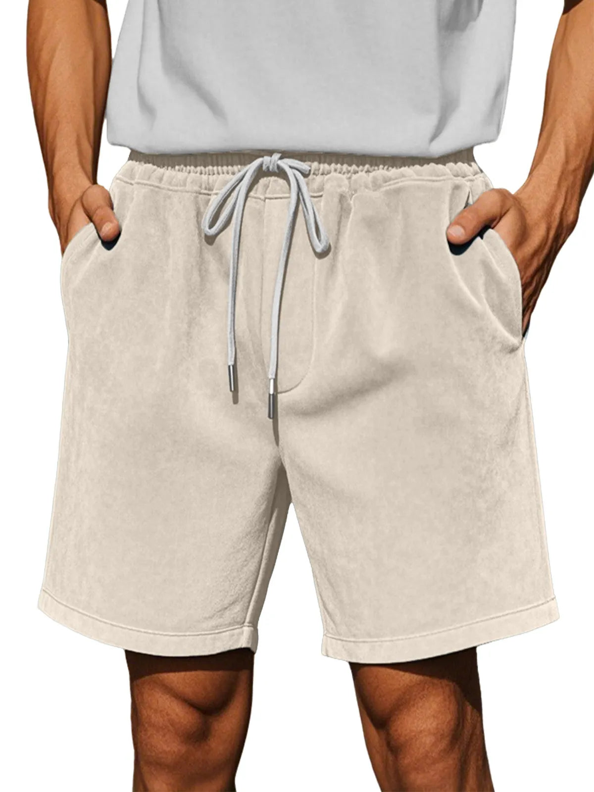 Men's Simple Everyday Suede Casual Loose Shorts