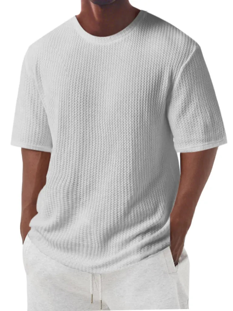 Men's Simple And Comfortable Texture Solid Color Short-sleeved T-shirt