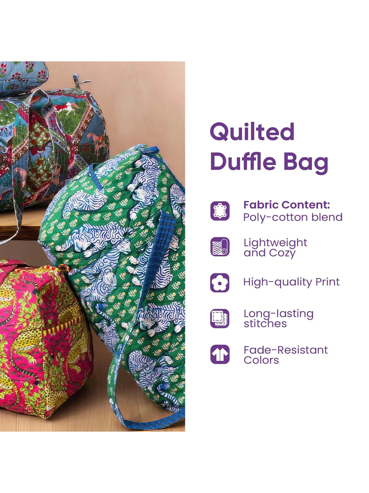 Beach Turtle  Quilted Duffle Bag