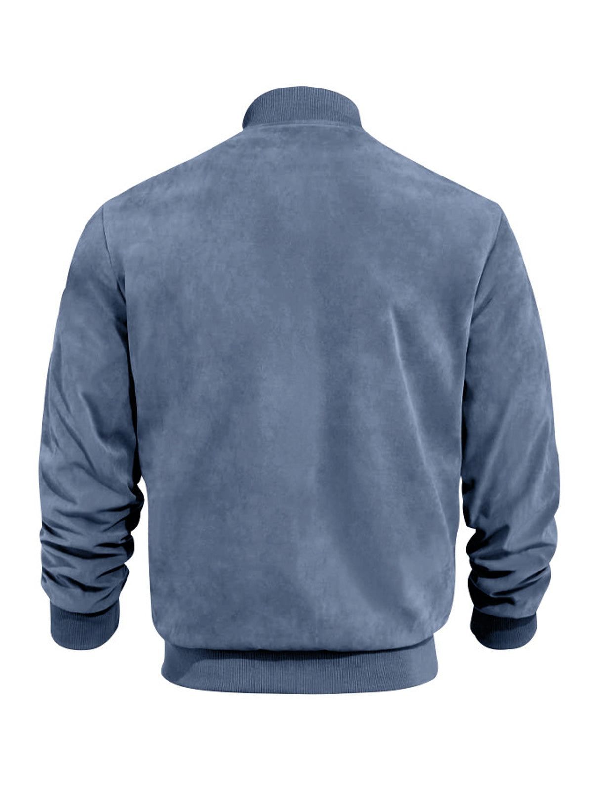 Men's Casual Suede Zip Solid Pocket Jacket Jacket