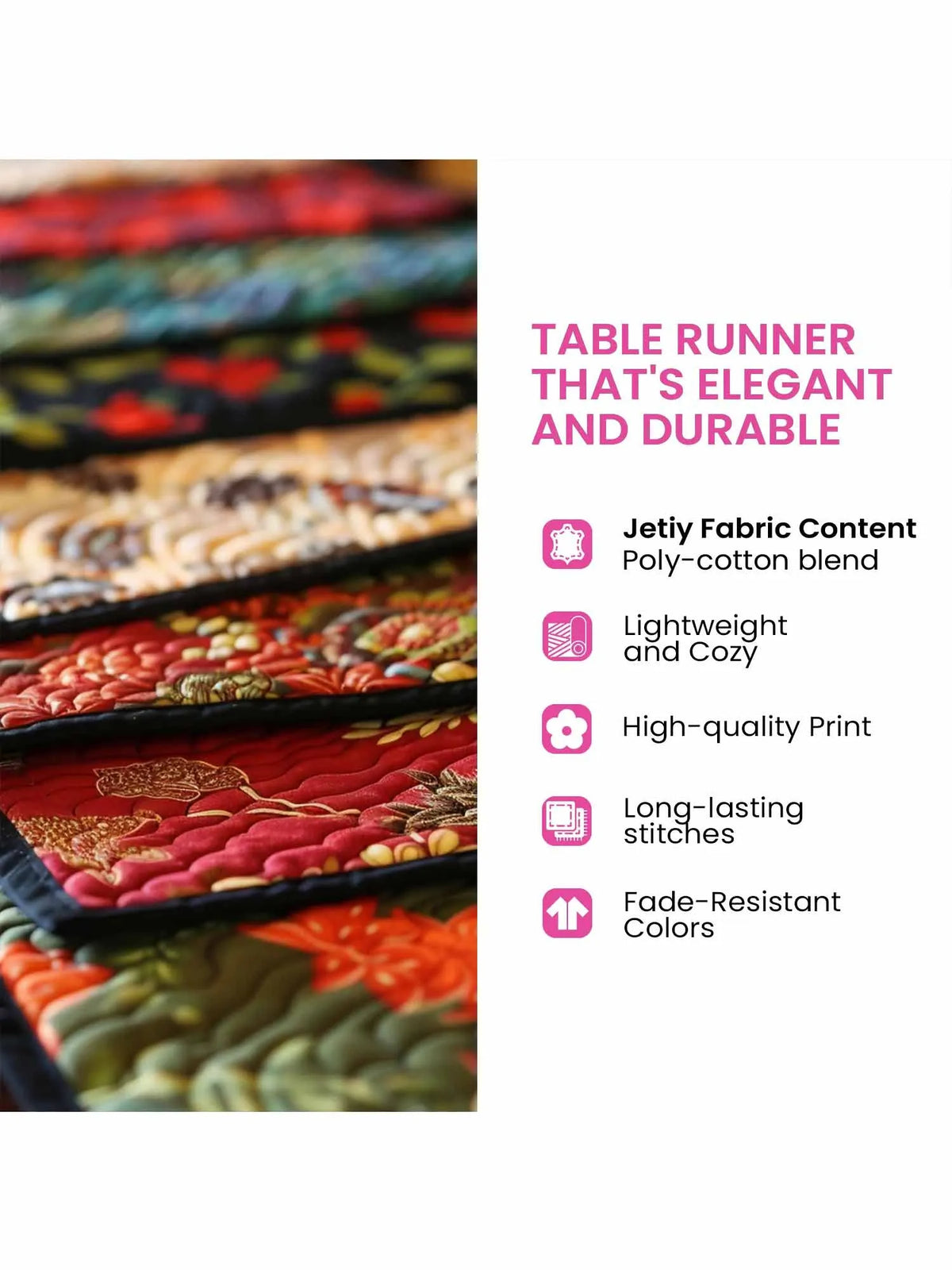 Crimson Wings Quilted Table Runner