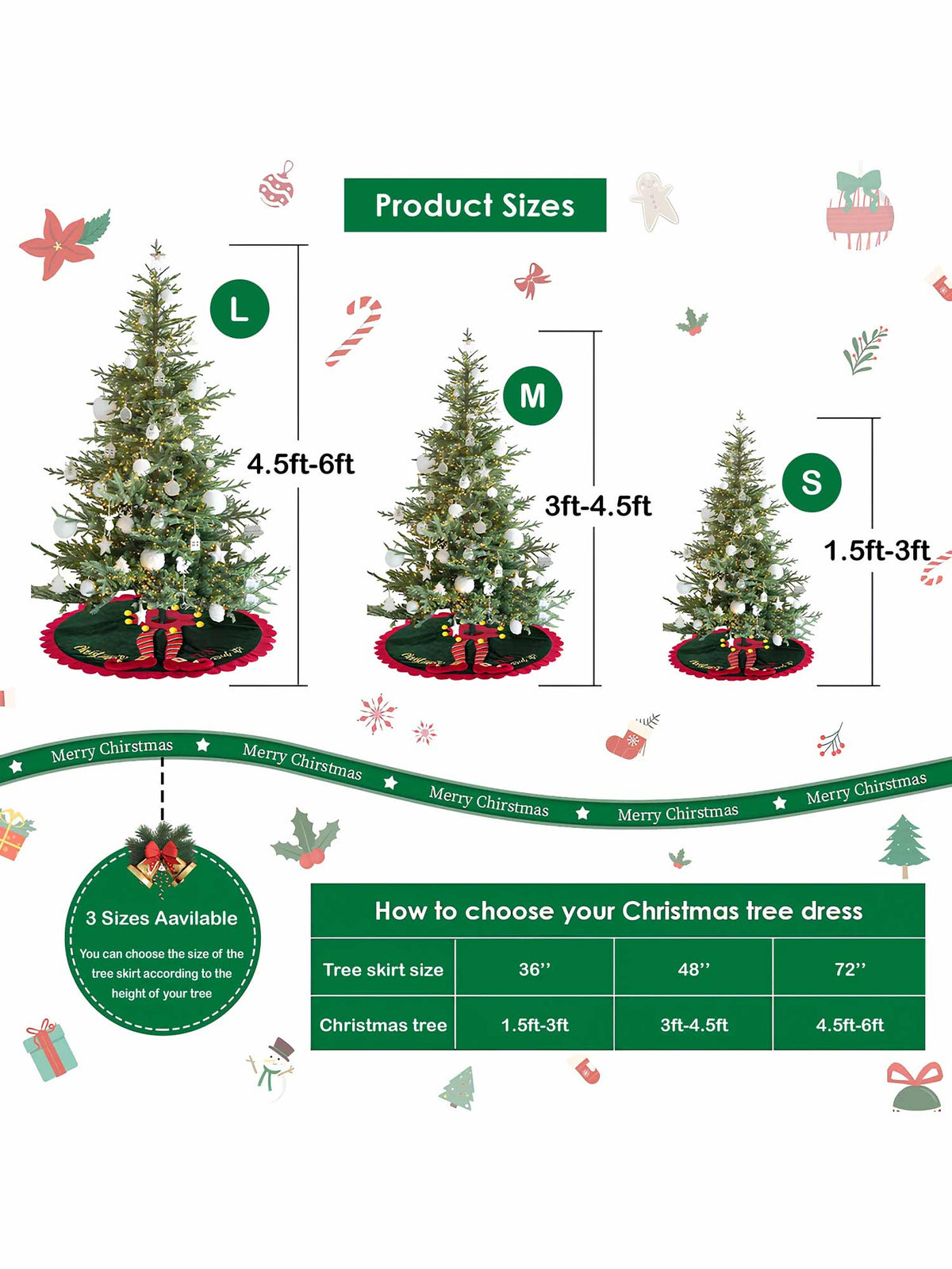 Gnome Stairs Quilted Christmas Tree Skirt