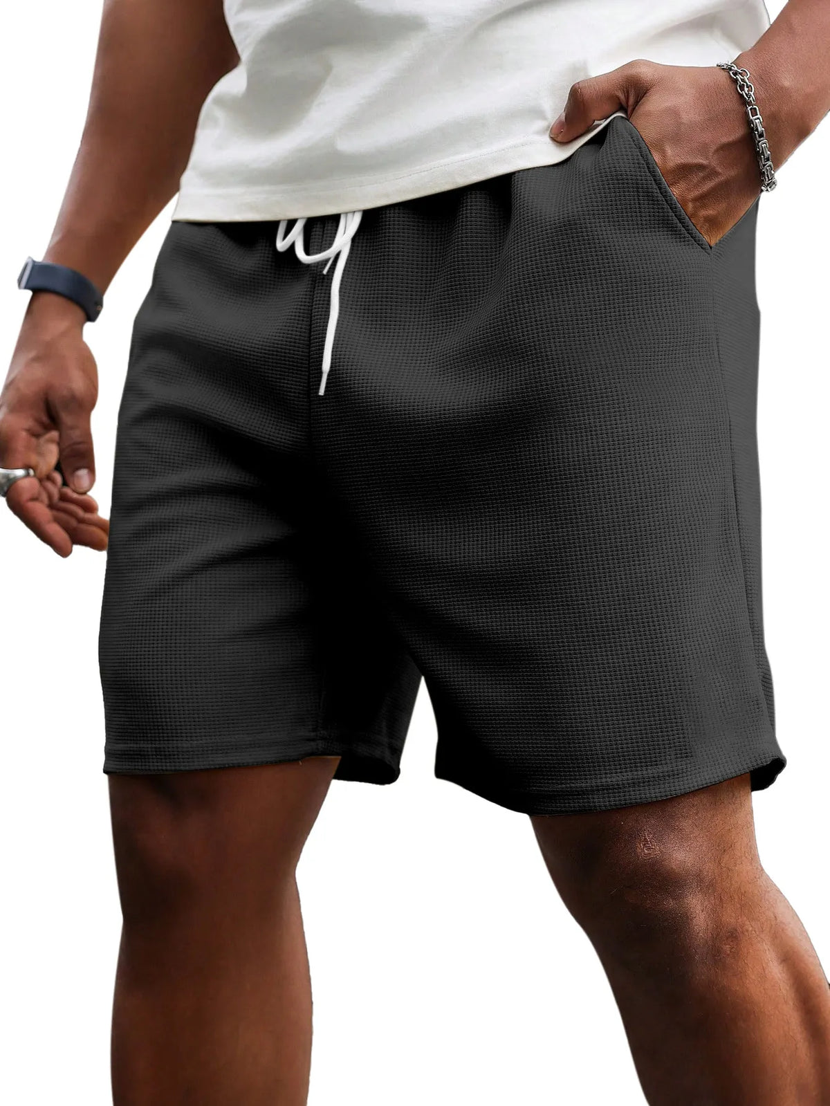 Men's Casual Simple Waffle Shorts